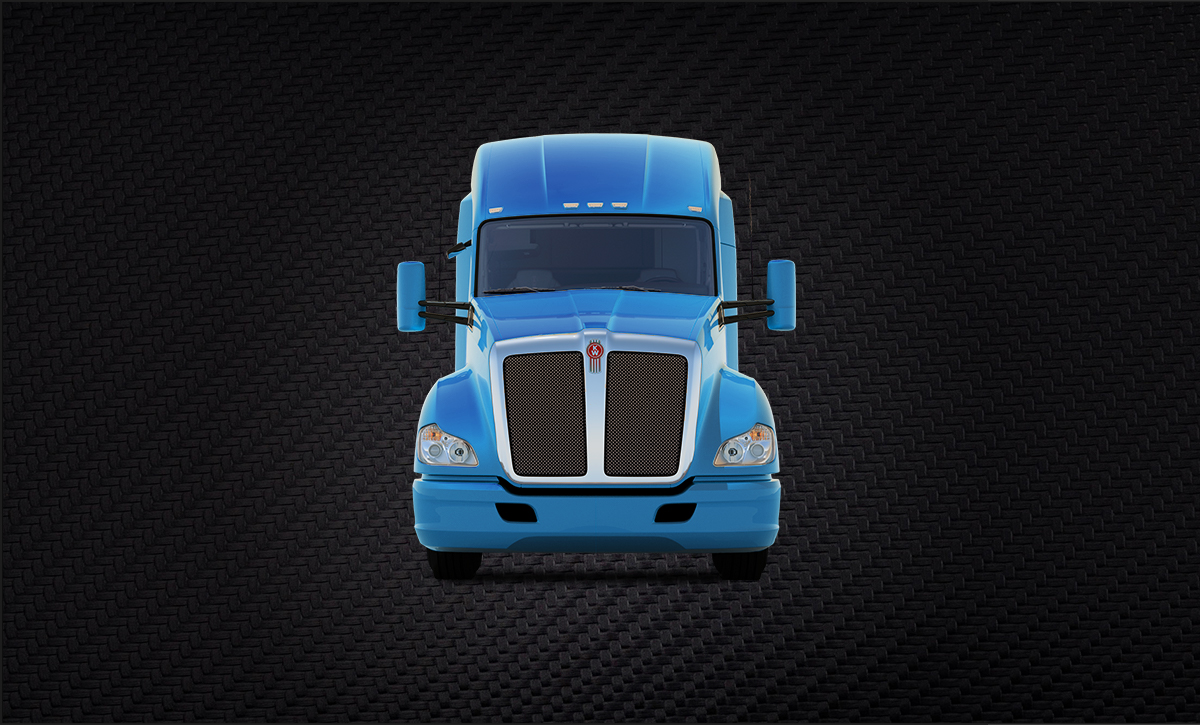 Kenworth T680 isolated on black background