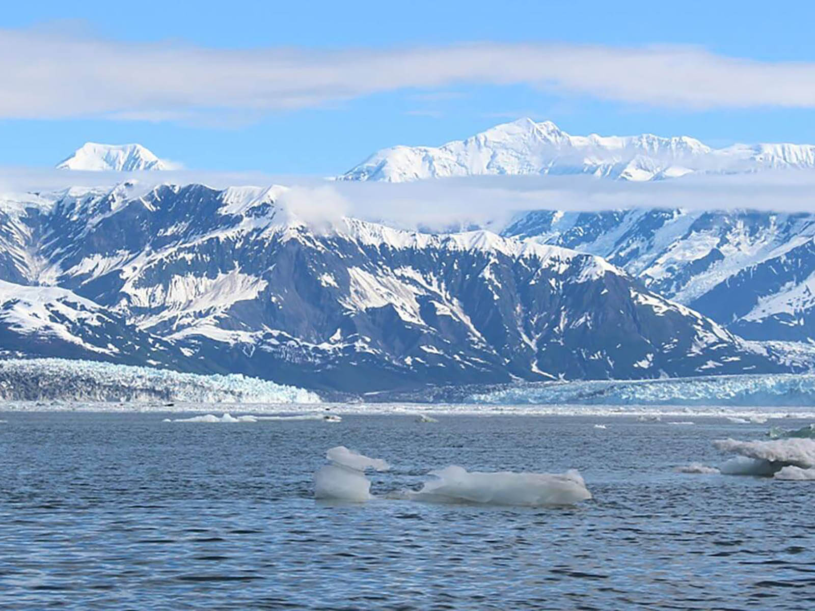 Hubbard Glacier and mountains in the background