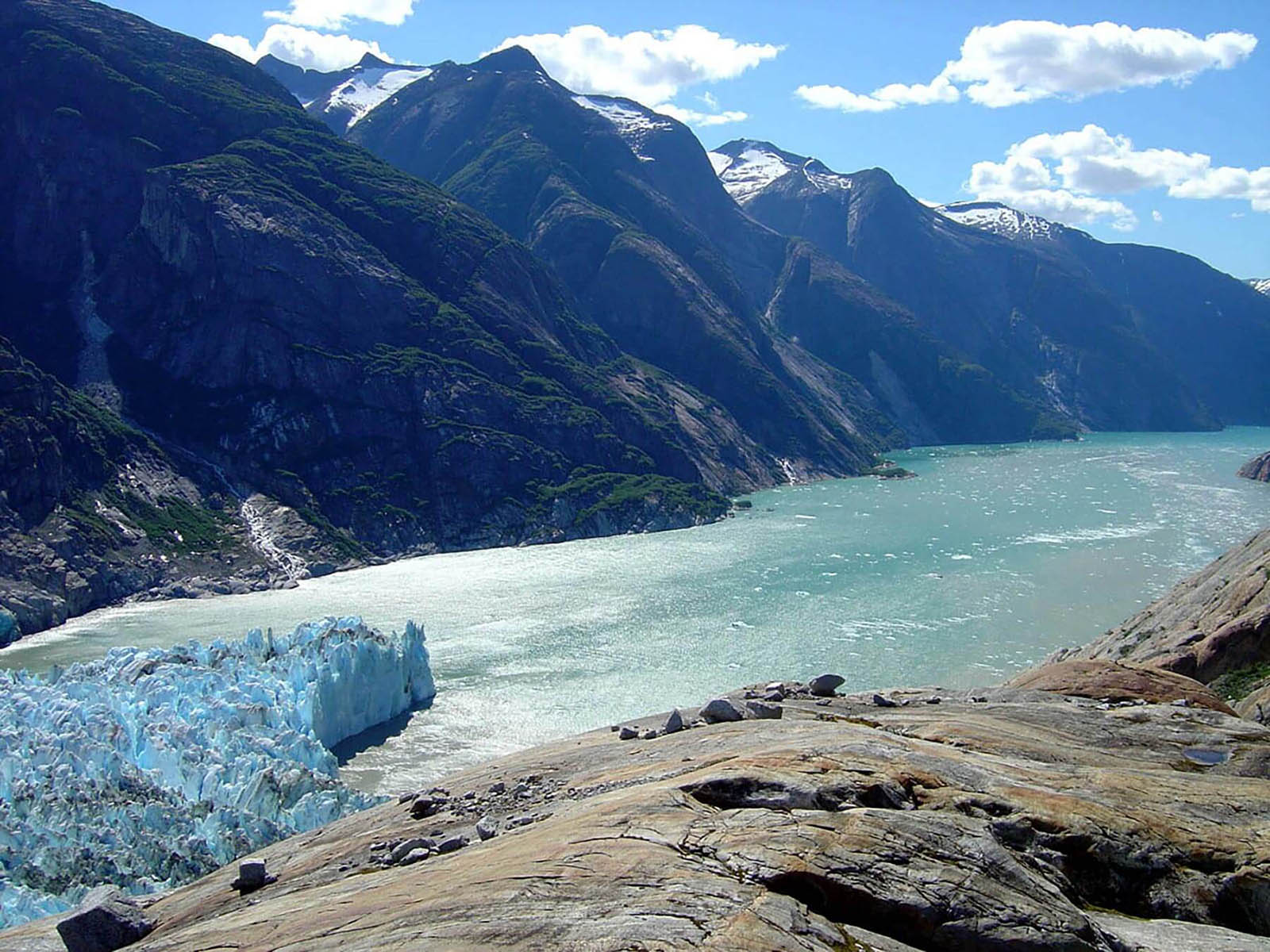 View of the glaciers and mountains in the river of the Tracy Arm-Fords Terror Wilderness